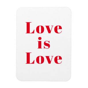 Imán "El amor es amor" blanco rojo