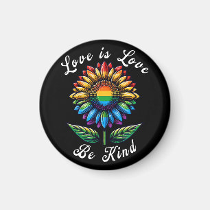 Imán El amor es amor el arcoiris girasol LGBT+ Lesbiana