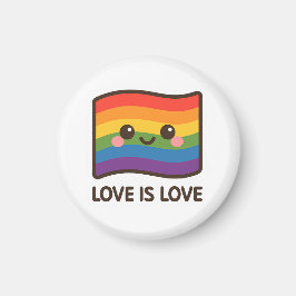 Imán El amor es amor - Kawaii Rainbow Design