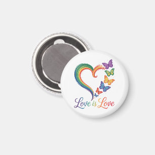 Imán El Amor Es Amor LGBT Mariposa Corazón Arcoíris