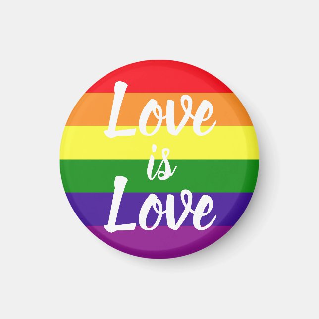 Imán El amor es amor, orgullo gay arcoiris (Frente)