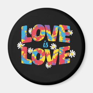 Imán El amor es amor - Orgullo LGBTQ floral arcoiris