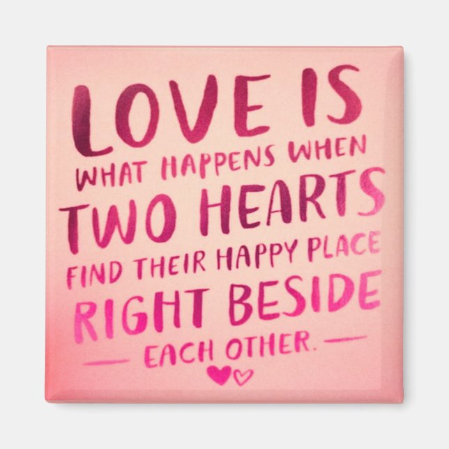 Imán El amor es dos corazones, rosa (Frente)