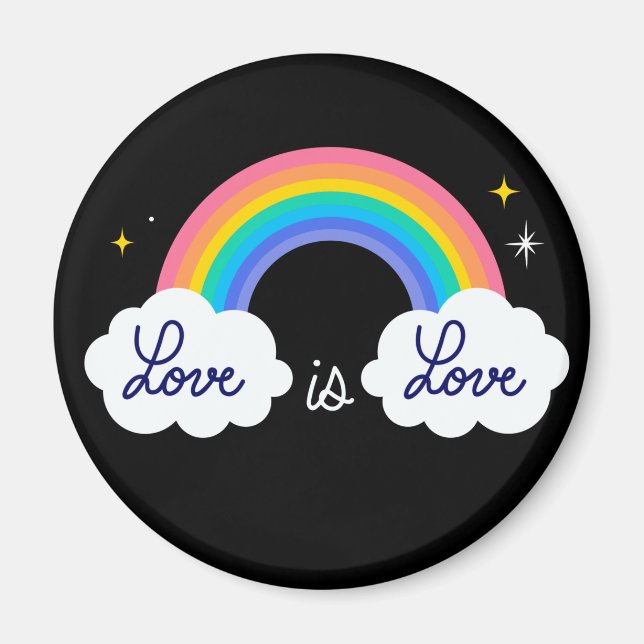 Imán El amor es el amor. LGBT+orgullo. Arcoiris (Frente)