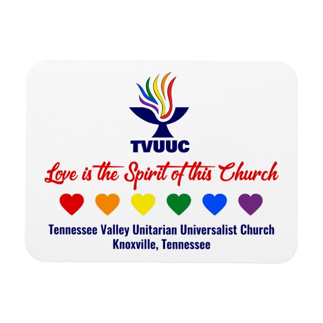 Imán El amor es el espíritu - Corazones arcoiris (Horizontal)