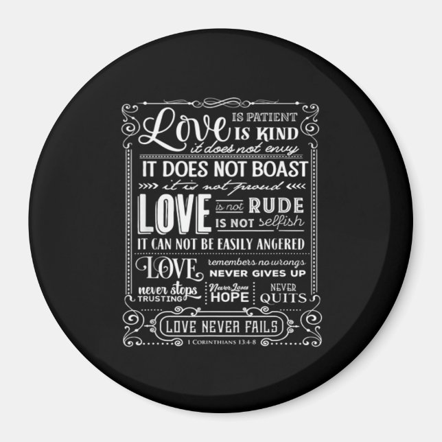 Imán El Amor Es Paciente y Amable el Amor Nunca Falla S (Frente)