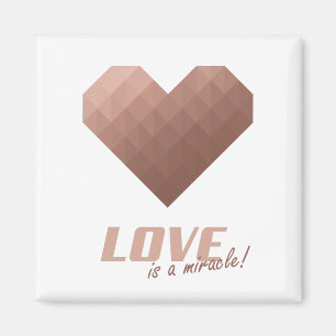 Imán El amor es un efecto metálico de rosa de oro milag