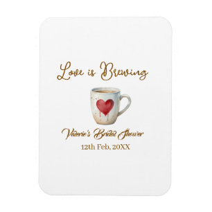 Imán El amor está preparando taza de café blanco corazó