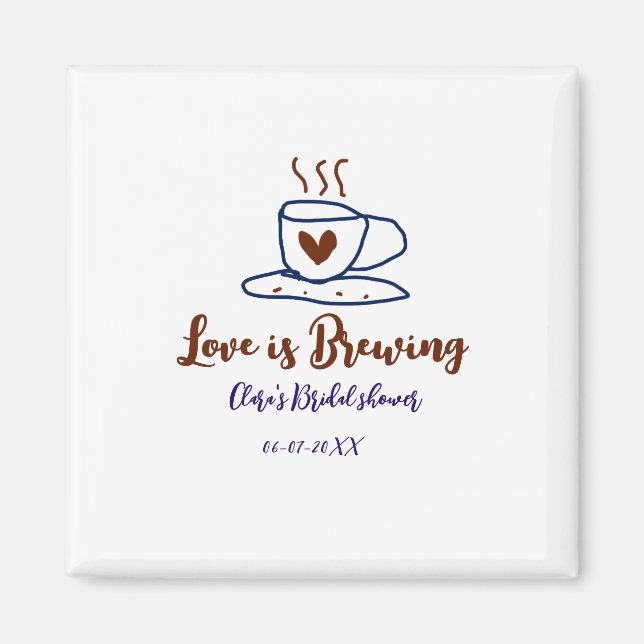 Imán El amor está preparándose ducha de novia marrón az (Frente)