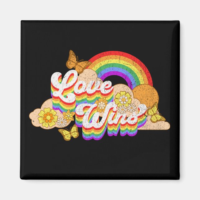 Imán El amor gana el diseño de texto (Frente)