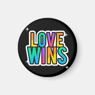 Imán El amor gana. LGBTQ+Orgullo. Arcoiris.