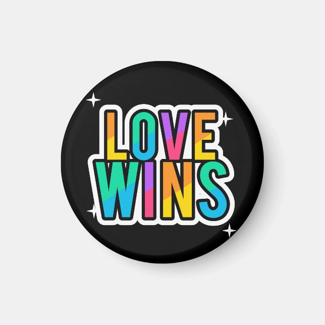 Imán El amor gana. LGBTQ+Orgullo. Arcoiris. (Frente)