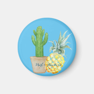 Imán El amor moderno piña azul y cactus