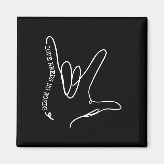 Imán El amor no necesita palabras de autismo ASL Concie (Frente)