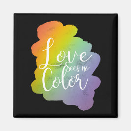 Imán El amor no ve ninguna cita de color negro arcoiris