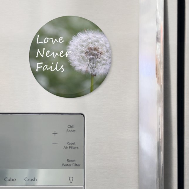 Imán El amor nunca falla Dandelion1 Corintios 13 (In situ (nevera))