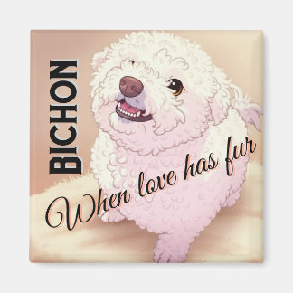 Imán El amor tiene Bichon Fur 