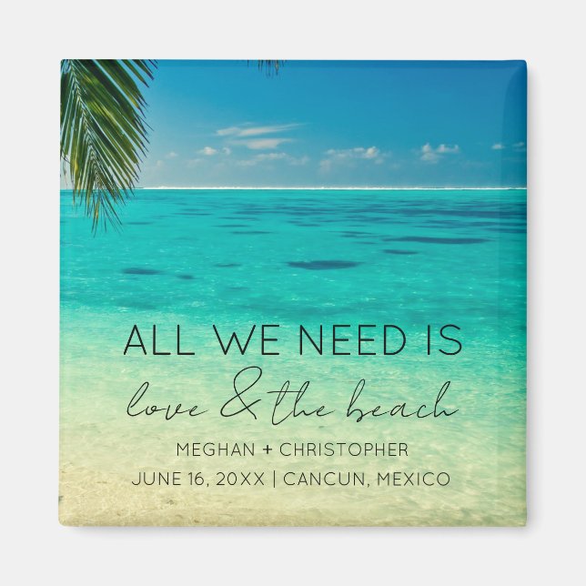 Imán El amor y el favor de la boda en la playa (Frente)