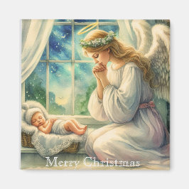 Imán El ángel de la guarda reza junto a la cuna del beb