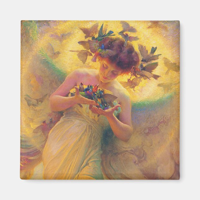 Imán El ángel de los pájaros Franz Dvorak 1910 (Frente)
