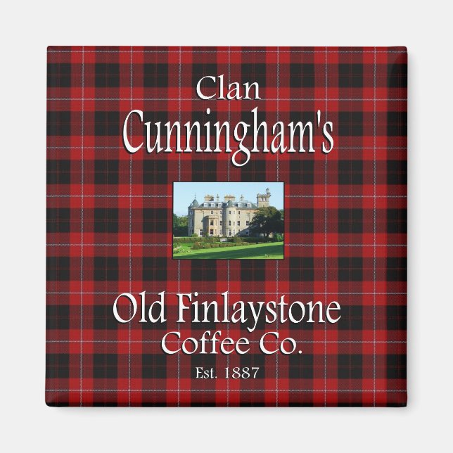 Imán El antiguo café Finlaystone Co. de Clan Cunningham (Frente)