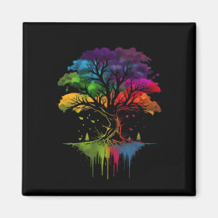 Imán El Árbol De La Vida Árbol Multicolor Cambiando Los