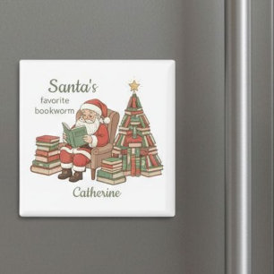 Imán El árbol de Navidad de libros favorito de Santa