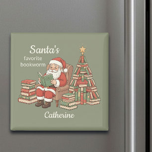 Imán El árbol de Navidad de libros favorito de Santa