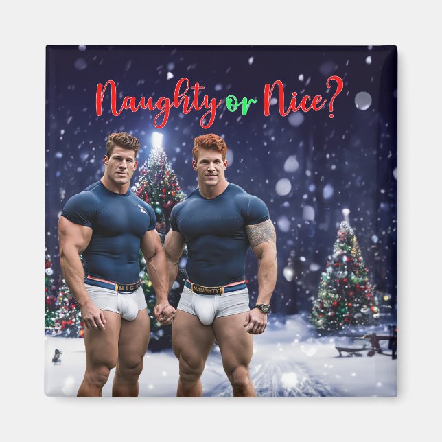 Imán El árbol de Navidades de SlipperyJoe con cubierta  (Frente)