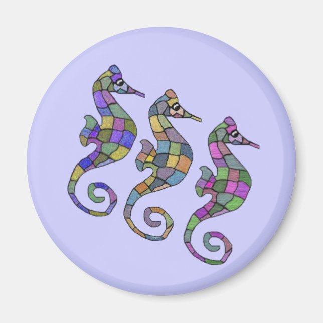 Imán El arcoiris del caballete de mar (Frente)