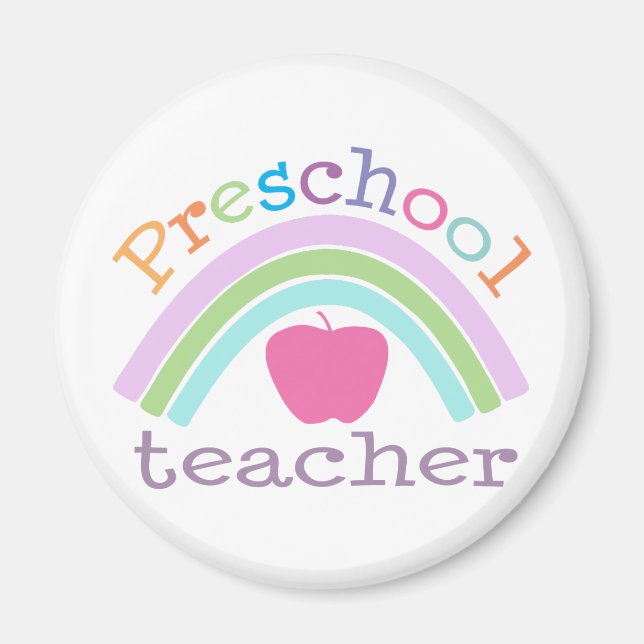 Imán El arcoiris del profesor de preescolar (Frente)