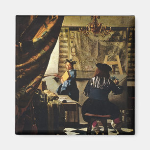 Imán El arte de Juan Vermeer de la pintura circa 1668