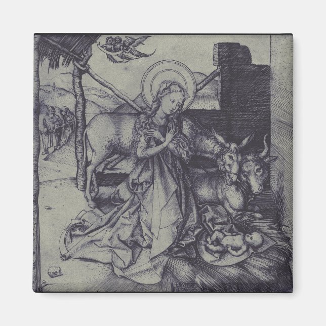Imán El Arte de Tinta Stark del Nacimiento de Navidad (Frente)