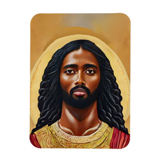 Imán El arte del retrato de Jesucristo del hombre afric (Vertical)