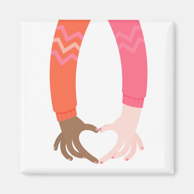 Imán El arte Inspirador de Love Heart Hands (Frente)