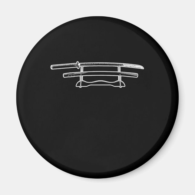 Imán El arte japonés Katana espada el guerrero japonés  (Frente)