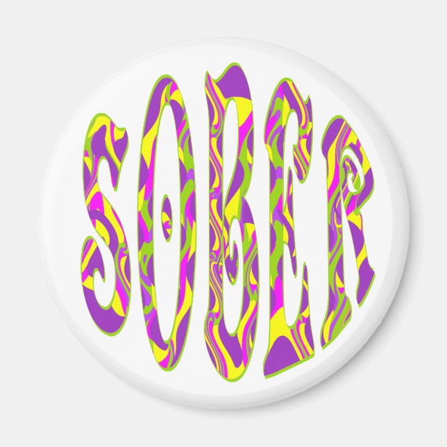 Imán El arte psicodélico de SOBER Retro 60 (Frente)
