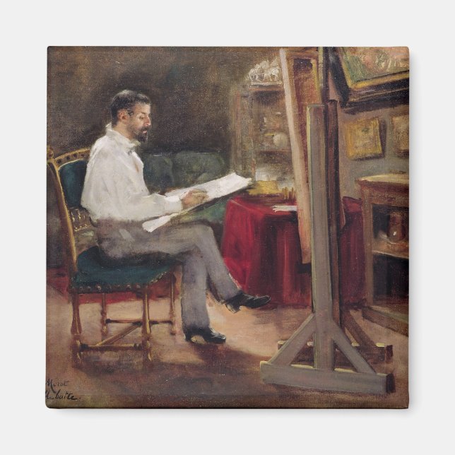 Imán El artista Morot en su estudio, c.1874 (Frente)