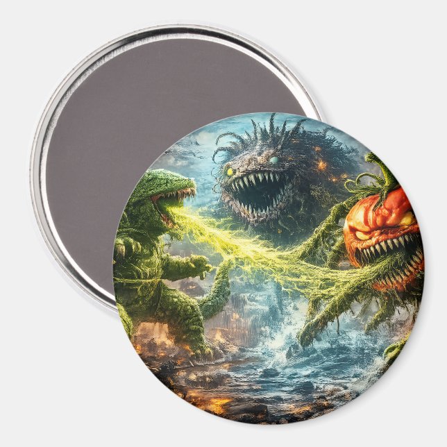 Imán El ataque del mutante Colossus veggie redondo lar (Anverso/Reverso)