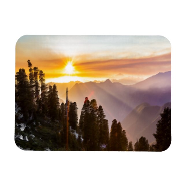 Imán El atardecer sobre el bosque (Horizontal)