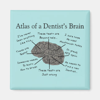 Imán El Atlas del Cerebro de un dentista humorístico