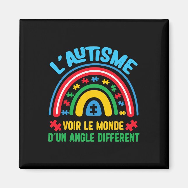 Imán El Autismo Consciente Del Mundo Desde Un Ángulo Au (Frente)