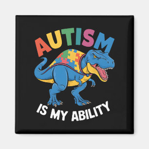 Imán El autismo es mi arte de inclusión de dinosaurios