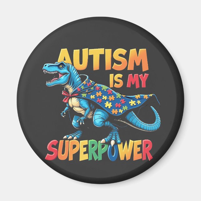 Imán El autismo es mi súper poder conciencia del autism (Frente)