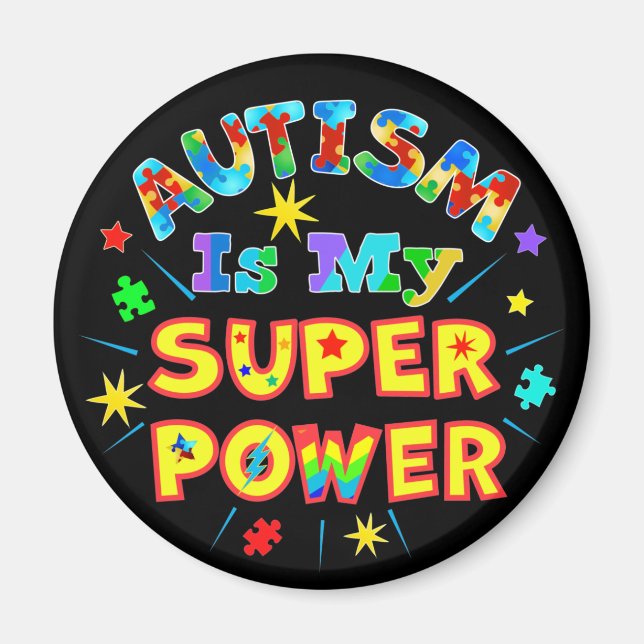 Imán El autismo es mi superpoder (Frente)