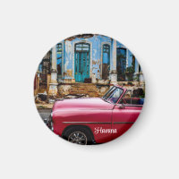 El auto rojo de la Habana Cuba