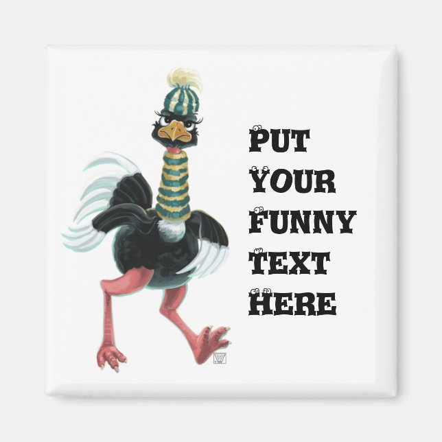 Imán El avestruz ártico en carrera (Frente)