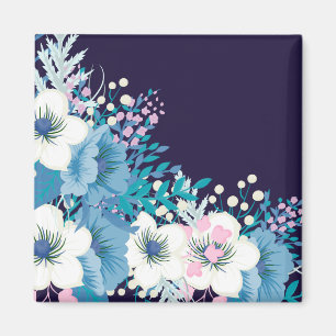 Imán El azul marino florece floral