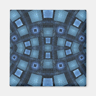 Imán El azul mueve el modelo geométrico abstracto