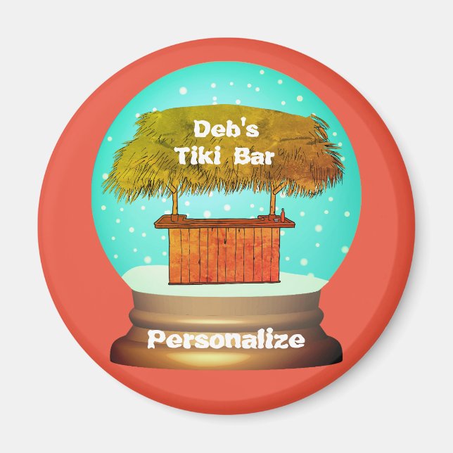 Imán El bar de Tiki, el globo de nieve con temática de  (Frente)